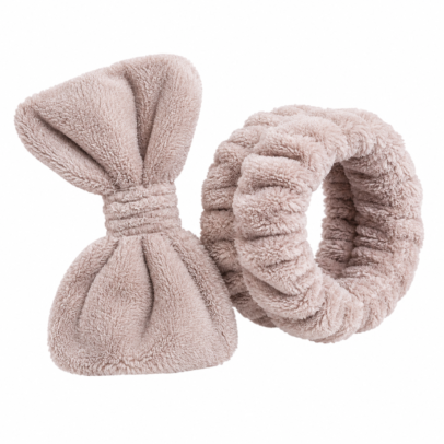 Soft Spa Headband & Plush Scrunchie Set | Ultra Soft Makeup Hair Band for Skincare, Face Wash & Beauty Routine
