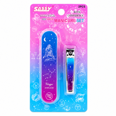 2 PCS Zodiac Manicure Set | Premium Nail Clipper & Nail File Kit | Portable Nail Care Grooming Set for Men & Women