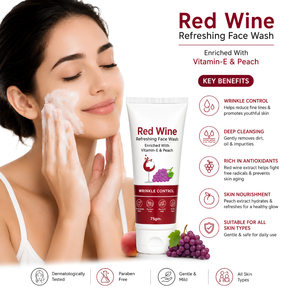 Red Wine Refreshing Face Wash - Image 2
